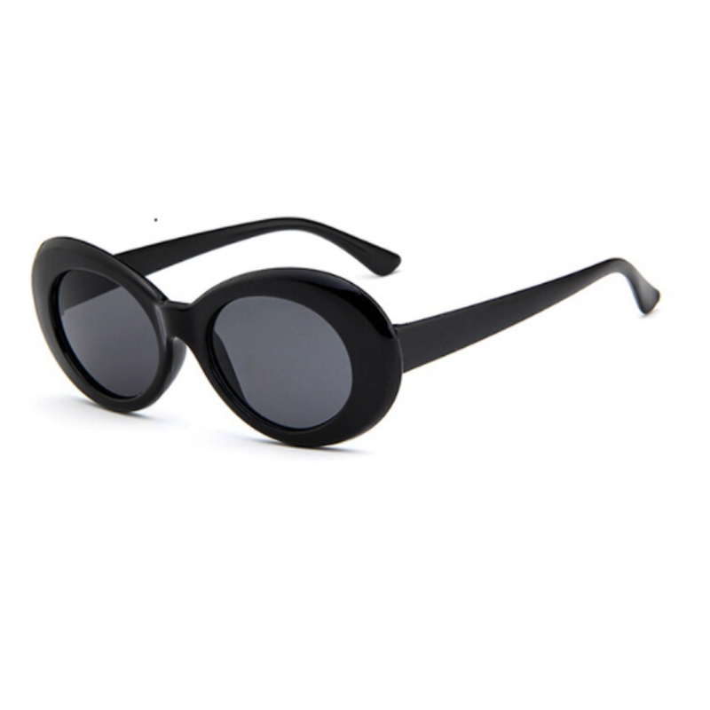 Cobain Bril Ovale Zonnebril Dames Trendy Vintage Retro Zonnebril Vrouwen Eyewear Uv: Black