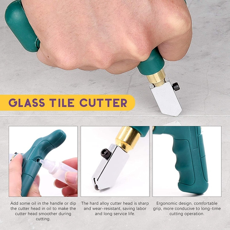 2-In-1 Glass Tile Cutting Tool Kit, Including Glass Breaking Pliers And Glass Cutter, Mirror Cutting Kit