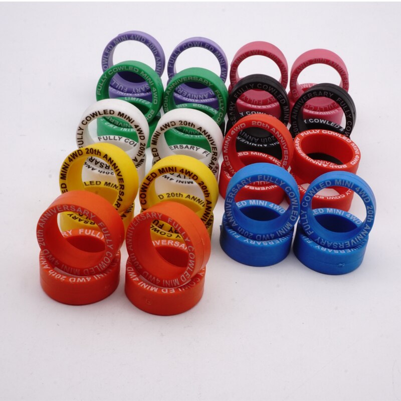Selbst gemacht tamiya Mini 4wd reifen gummi Mittel schriftzug reifen schwarz weiß gelb blau verrotten lila rosa grün Orange farben