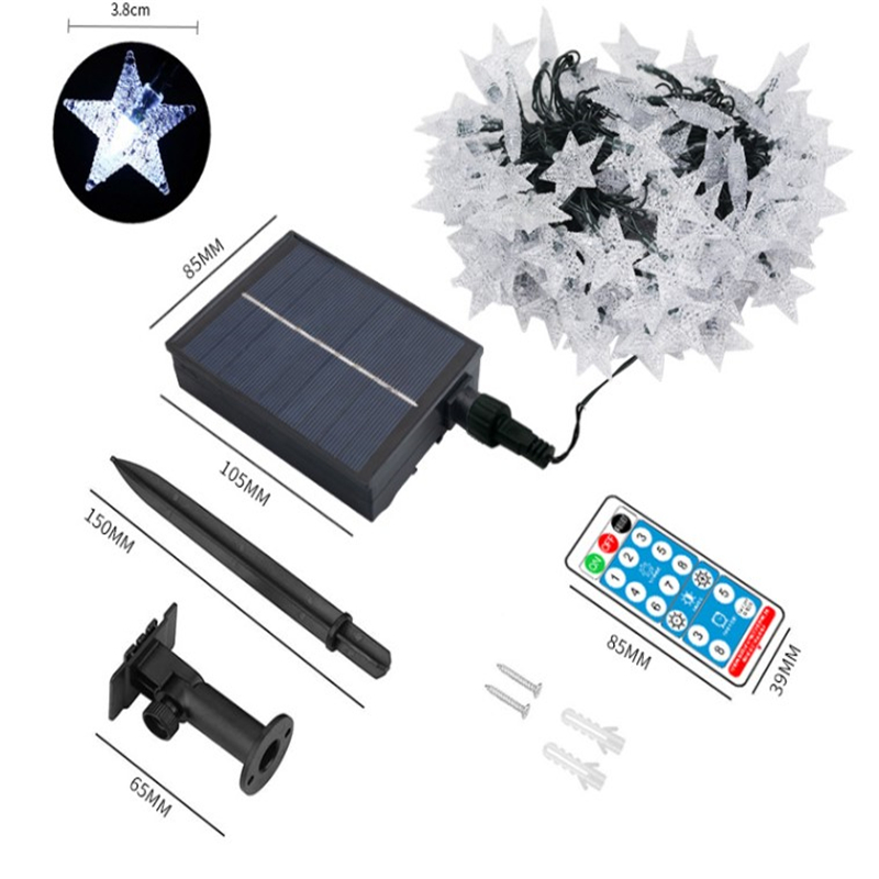 remote control peach blossom solar string lights outdoor fairy light for christmas wedding party decoration with solar panel