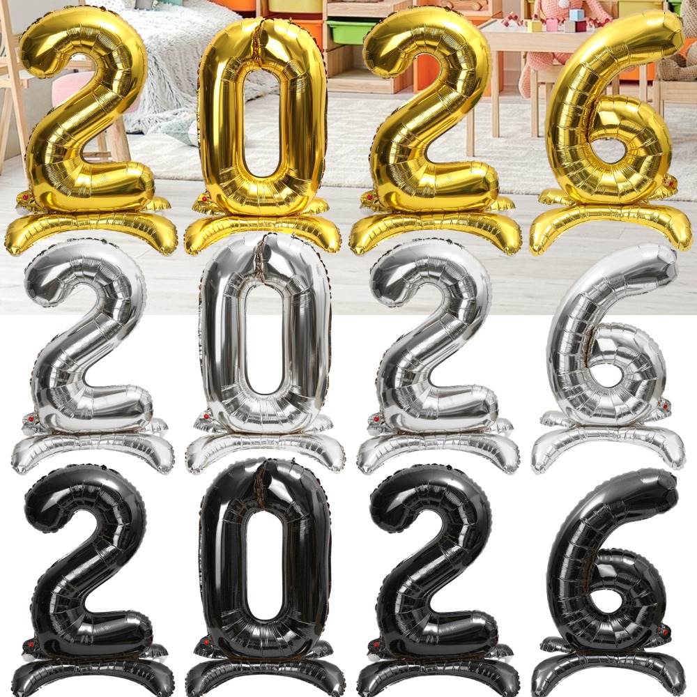 2026 Nummer Stehende Luftballons 32 Zoll Großer Aluminiumfolienballon DIY Foto Requisiten Frohes Neues Jahr Hochzeit Party Dekoration Ballon