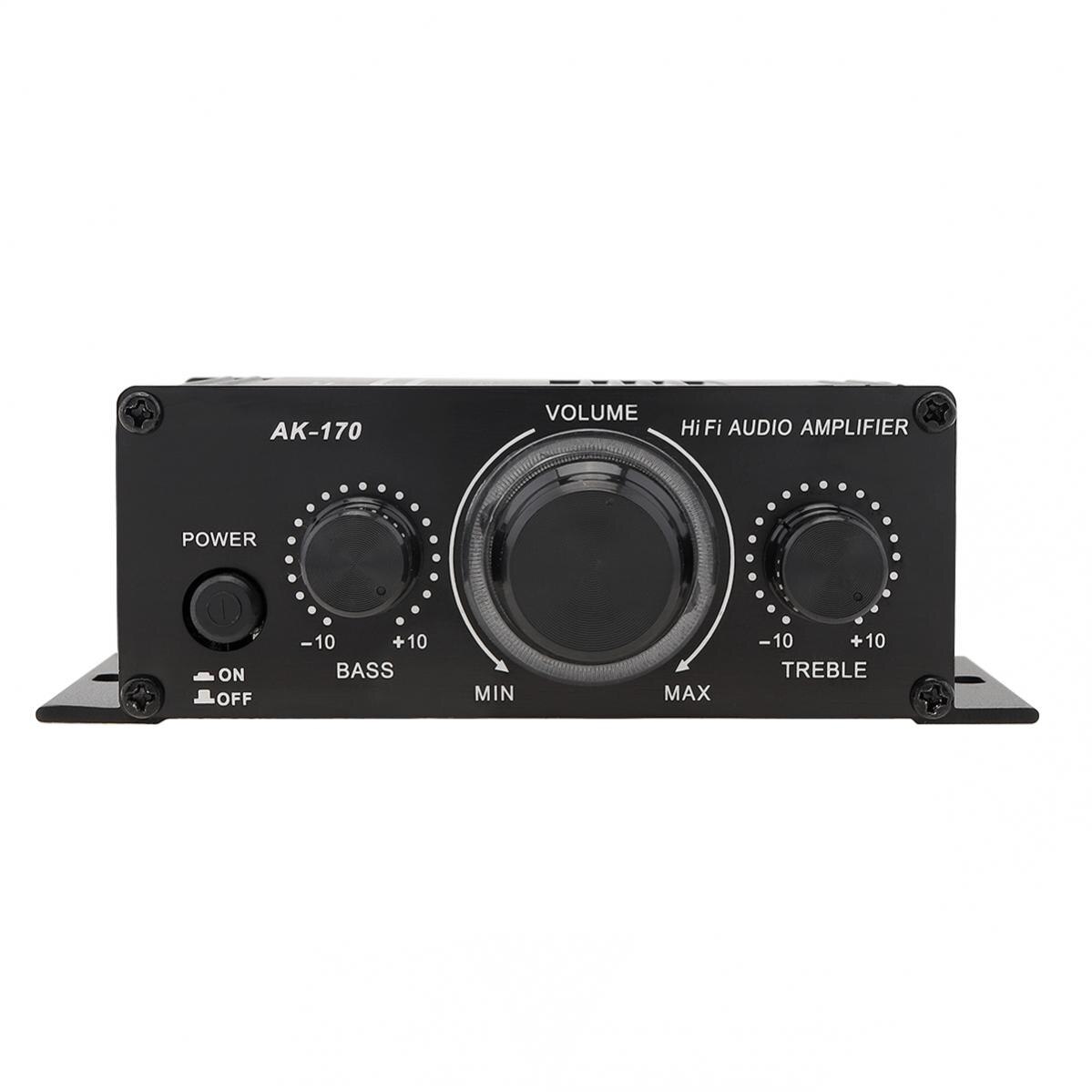 AK170 2 Channel Power Amplifier Audio Karaoke Home Theater Amplifier 2 Channel Bluetooth Class D Amplifier USB/ SD