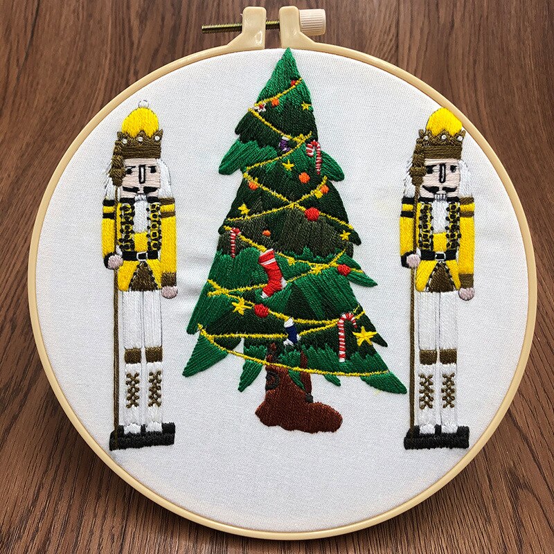 1 conjunto de ferramentas para bordado artesanal criativo de natal para iniciantes faça você mesmo kit de fios para ponto cruz: 4