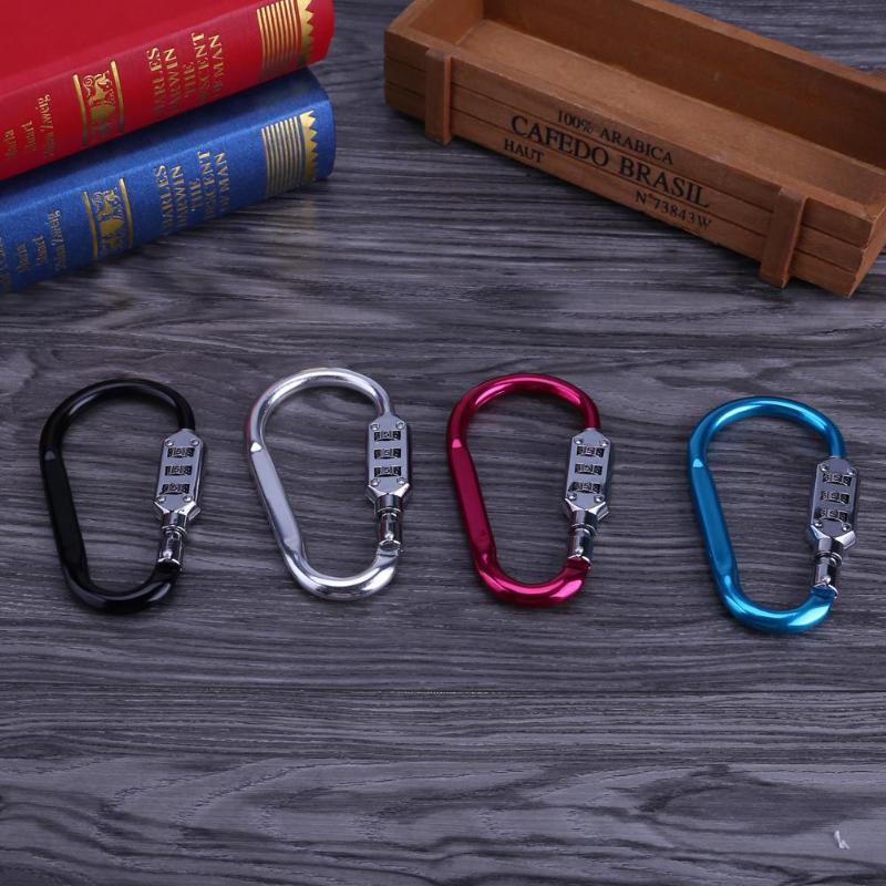 Metal Handy Helmet Lock Combination Outdoor Climbing Gear 3 Digit Code Lock Climbing Carabiner Outdoor Rock