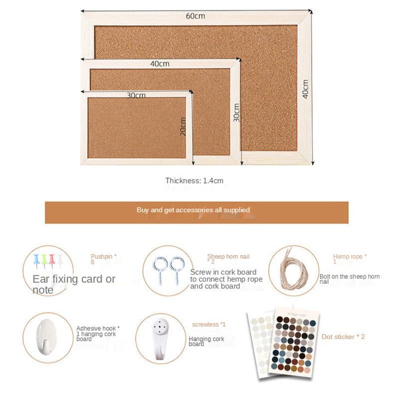 Kawaii Soft Wooden Letter Message Board Decorative Postcard Photo Wall Cork Board Memo Paper Background Board Stationery