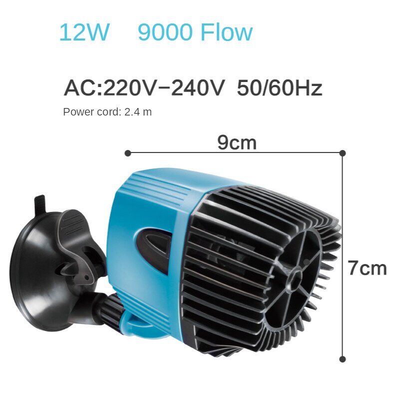 Aquarium Wave Maker Pump Single Double Magnet Head 360 dergee Adjustable Wave Flow Pump for Fish Tank 220/240V Wave Water Pump: 12W(Single Head)