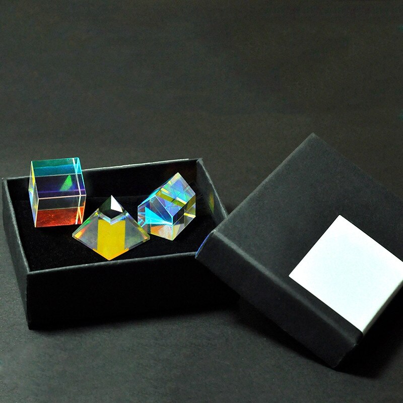 Optikk x-kubesett prisme tredelt pyramide til fotografering se på regnbueprismet 20 x 20mm student optisk eksperiment