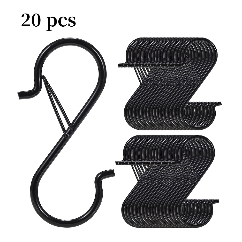 5/10/20 Stück S-Haken mit Sicherheitsschnalle, robuste S-förmige Metallhaken zum Aufhängen von Pflanzen, Küchenutensilien, Kleidung, Topf usw.: Licht Grün