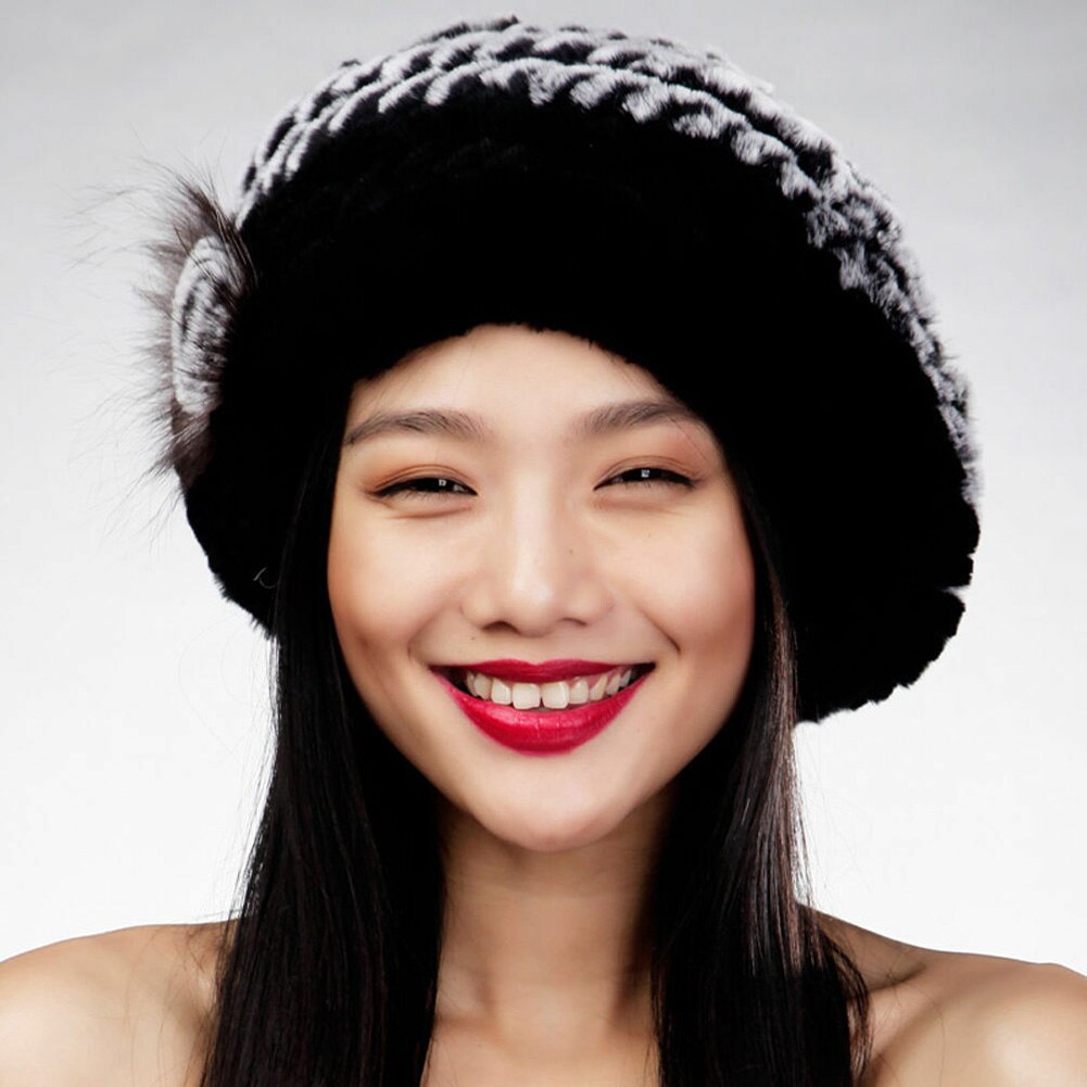 Winter Beret Faux Fur Hat Women Soft Warm Caps Knitted Accessory Comfortable Outdoor B2Cshop