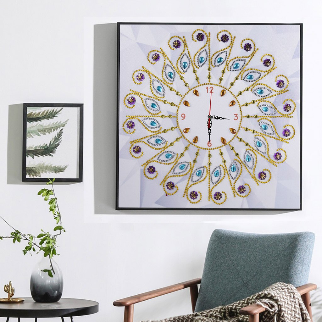 Horloge à faire soi-même, broderie 5D diamant, peinture, perceuse, partie spéciale, décor artistique mural pour la maison: Multicolor