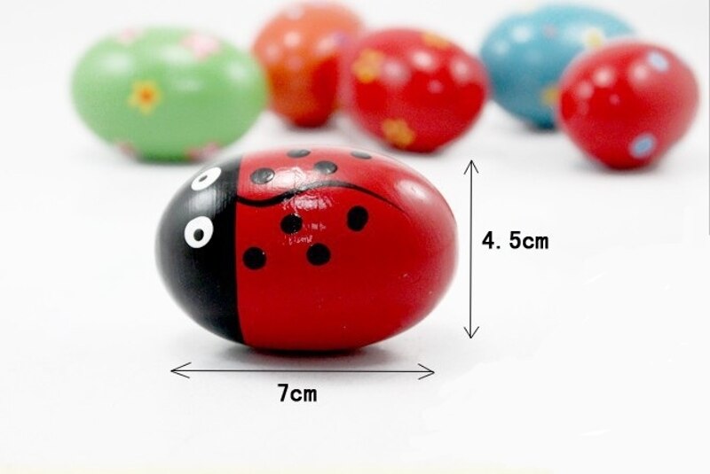 6 stück hölzerne perkussions-eier, maracas, rasseln, babyspielzeug, geräuschemacher