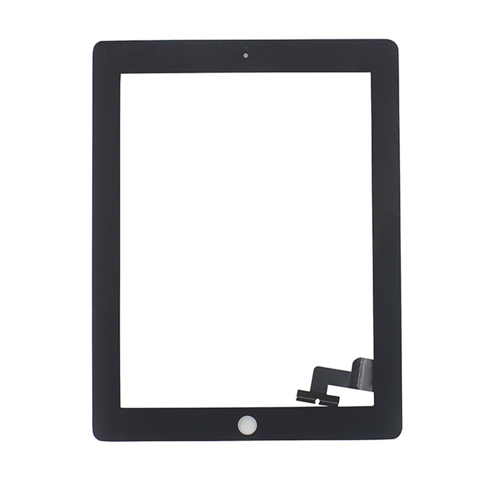 Tablet Touch Screen for iPad2 A1395 A1396 A1397 Digitizer Front Pane Replacement Touchscreen + Tempered Glass Middle Frame