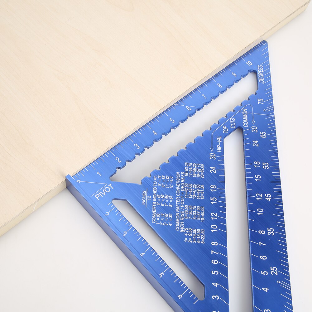 12 inch Speed Square Metric Triangle Ruler Aluminum Alloy Measuring Ruler Woodworking Angle Protractor For Building Framing Tool