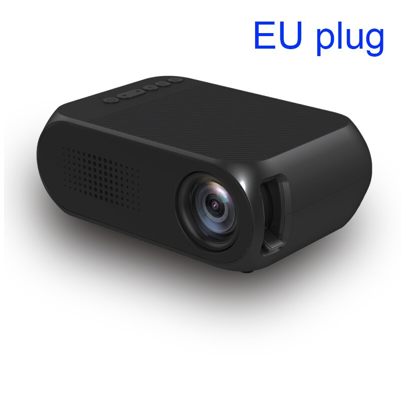 Salange YG320 Mini proyector LED, 600 lúmenes 320x240 SD AV HDMI proyector Home Media Play USB Beamer: Black YG320 EUplug