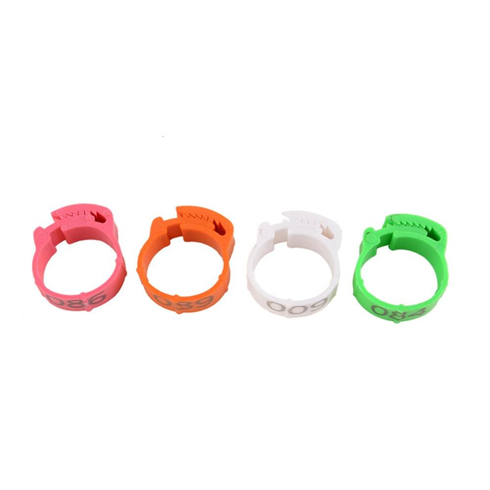 Anillos de patas de gallina ajustables diámetro interior tamaño 2 ~ 2,4 cm 6 colores opcionales granja aves de corral Anillos De pie retráctiles flexibles 100 Uds
