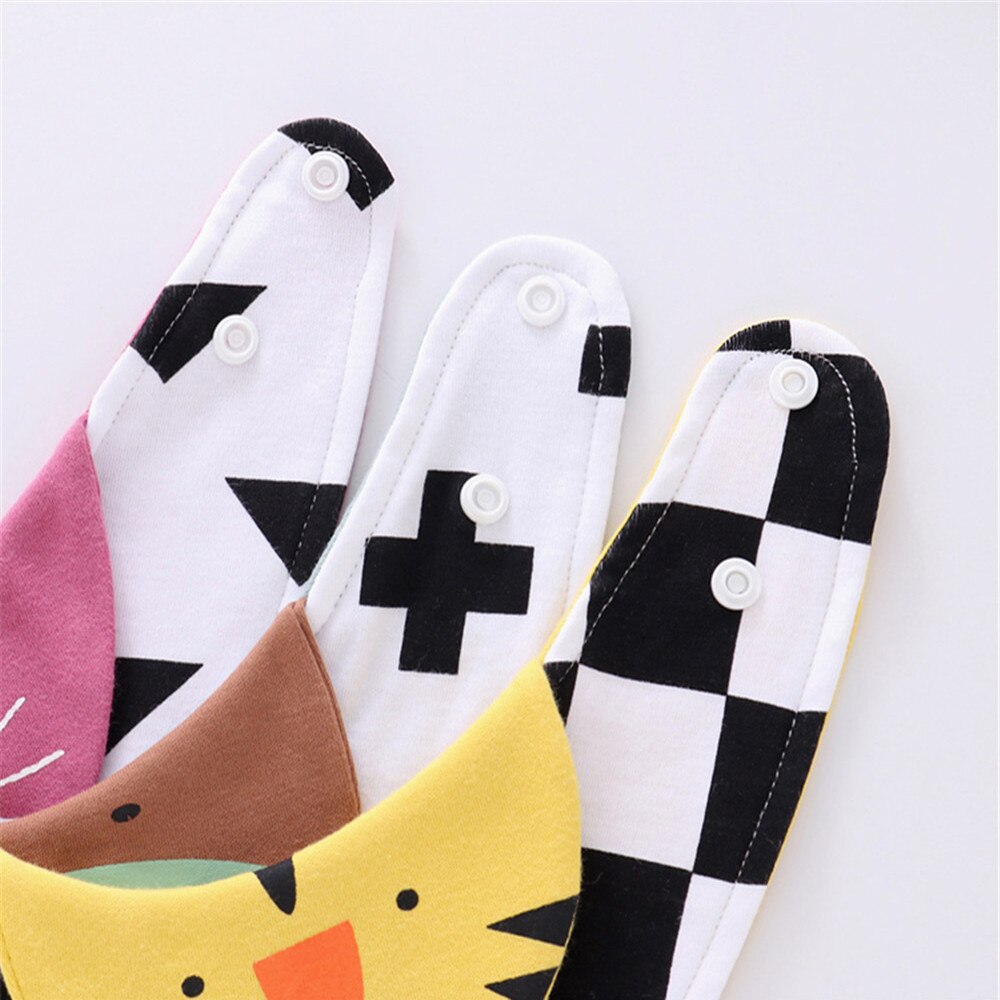Babadores do bebê para o menino menina bandana bib arroto pano triângulo animal algodão raposa material do bebê cachecol refeição arroto acessórios do bebê
