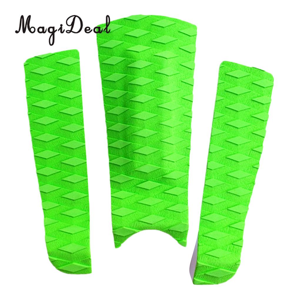 Magideal 3 stk selvklæbende diamantrillet skridsikker eva surf traction pad tail pad deck grip måtte til surfboard shortboard skimboard