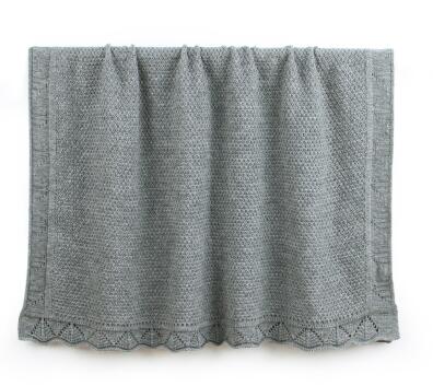 Baby tæppe strikket nyfødt swaddle wrap tæpper super blødt barn spædbarn sengetøj dyne til seng sofa kurv klapvogn tæpper: 82 w 392 grå