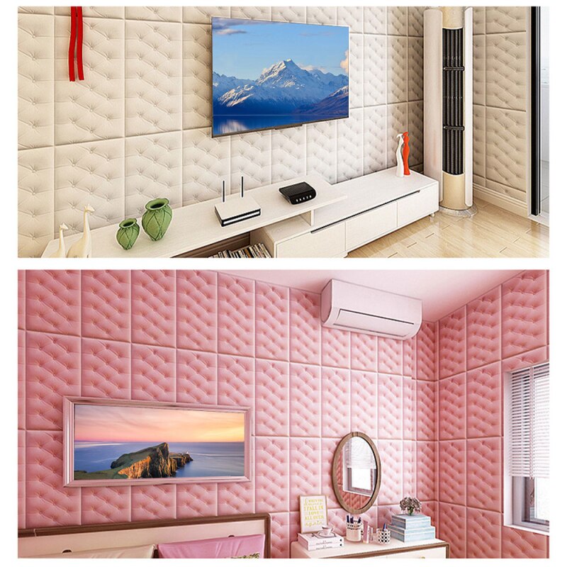 3d Foam Self-adhesive Wall Stickers Bedside Living Room Bedroom Anti-collision Cool Soft Bag Cushion Padded Tat Bed Wall Sticker