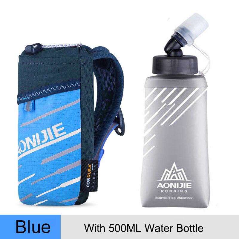 AONIJIE A7102 Light Weight Handheld Quick Grip Quick Stow Flask Water Bottle Carrier Bag 6.8&quot; Phone Holder Pouch Hydration Pack: BLE With WaterBottle