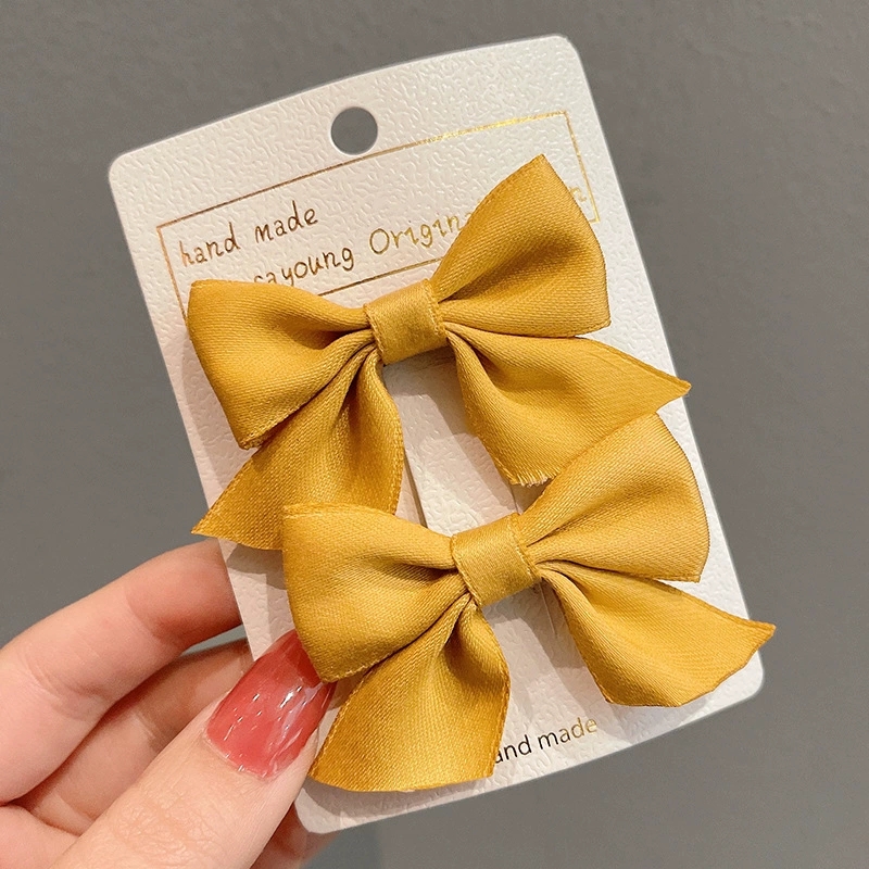 Pinza para el pelo con lazo para niños, tocado, pinza para el pelo de princesa para bebé, pinza para el pelo para niña pequeña, accesorios para el cabello: YELLOW