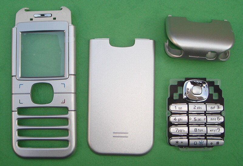 Full Complete Mobile Phone Housing Cover Case Keypad for Nokia 6030 Black Silver: silver