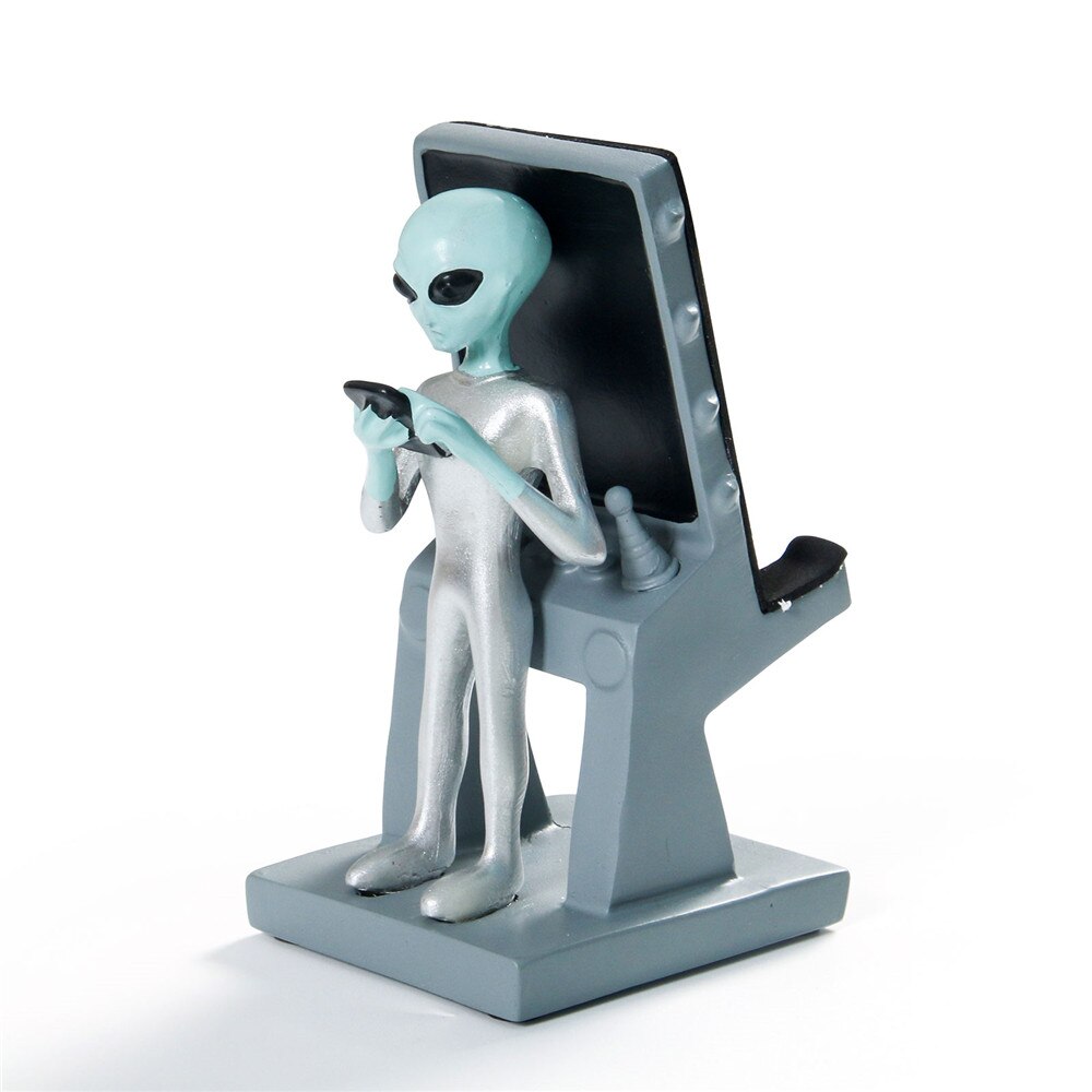 Père noël support pour téléphone Mobile de noël Alien Spaceman résine naturelle fait support de téléphone portable support pour téléphone de noël ornements de maison: Alien