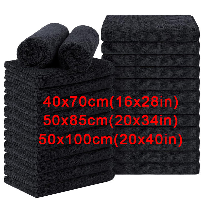 5Stck Schwarz Mikrofaser bleichen nachweisen Handtuch Schönheit Friseur Salon Haar Trocknen Handtuch einstellen Für Heimat Hotel Erholungsort Spa