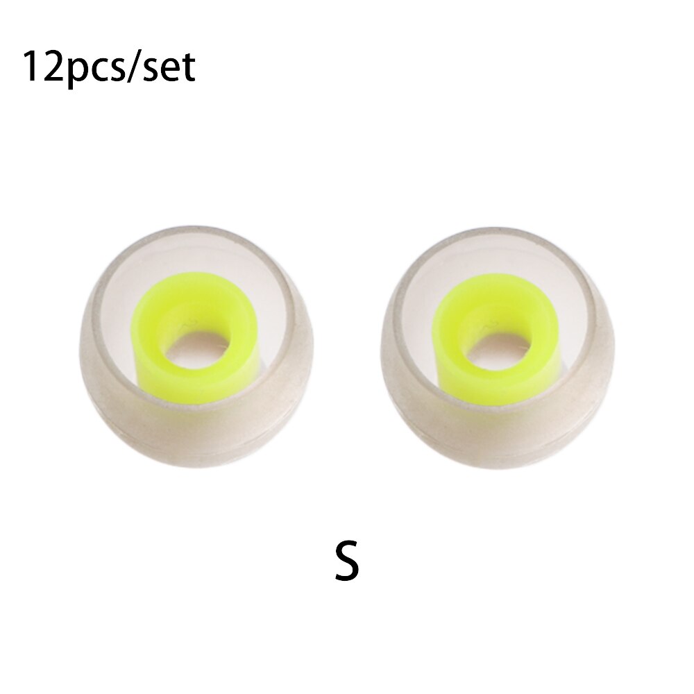 Almohadillas para auriculares de silicona, pequeñas cubiertas para auriculares, accesorios, 12 Uds./6 pares: S	green