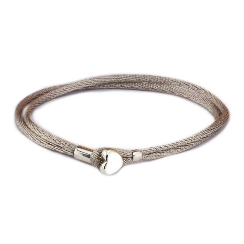Farverigt stof ledning hjerte spænde armbånd 925 sterling sølv smykker armringe til kvinde smykker fremstilling armbånd & armring: Rød / 18cm