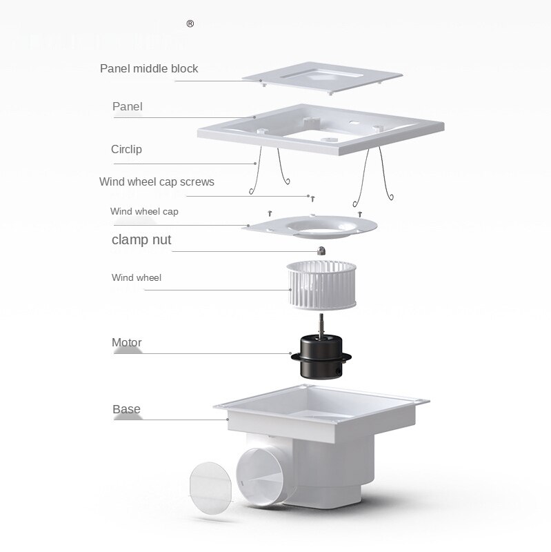 Exhaust fan 10 inch bathroom toilet exhaust fan ventilation 300*300 large air volume energy saving silent ventilation fan