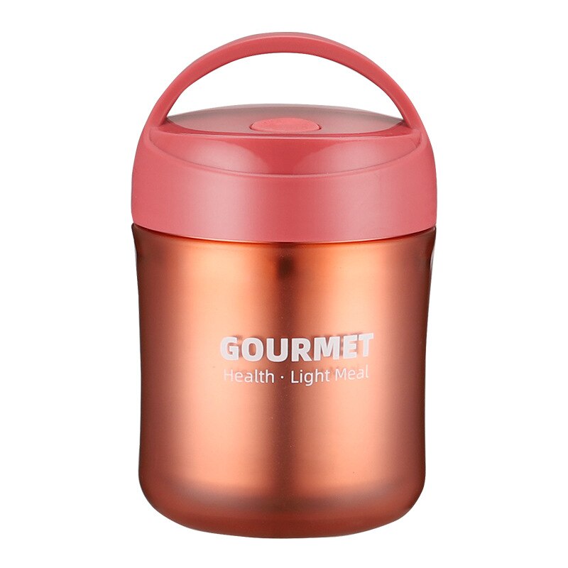 500ml Soup Cup Lunch Bento Box Stainless Steel Thermos Leakproof Food Container Thermal Cup Vacuum Flasks Straw Can Be Inserted: Red