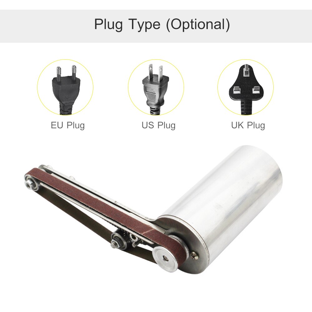 Portable Mini 24V 90W Electric Polisher Stainless Steel Belt Sander with 10PCS Sander Belts for Plastic Aluminium Iron Polishing