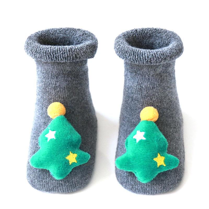 Katoen Floor Sokken Siliconen Antislip Warme Herfst En Winter Baby Baby Jongens Meisjes Voor Kinderen Badstof Kerst accessoires: 06 / S