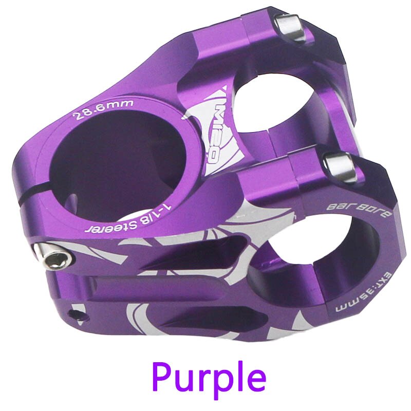 Potencia mtb Potencia Bicicleta Carretera Vástago corto para manillar de bicicleta de carretera, 0 grados, 31,8mm, DH, AM, FR, Enduro, 31,8mm, Steerer, 28,6: Morado