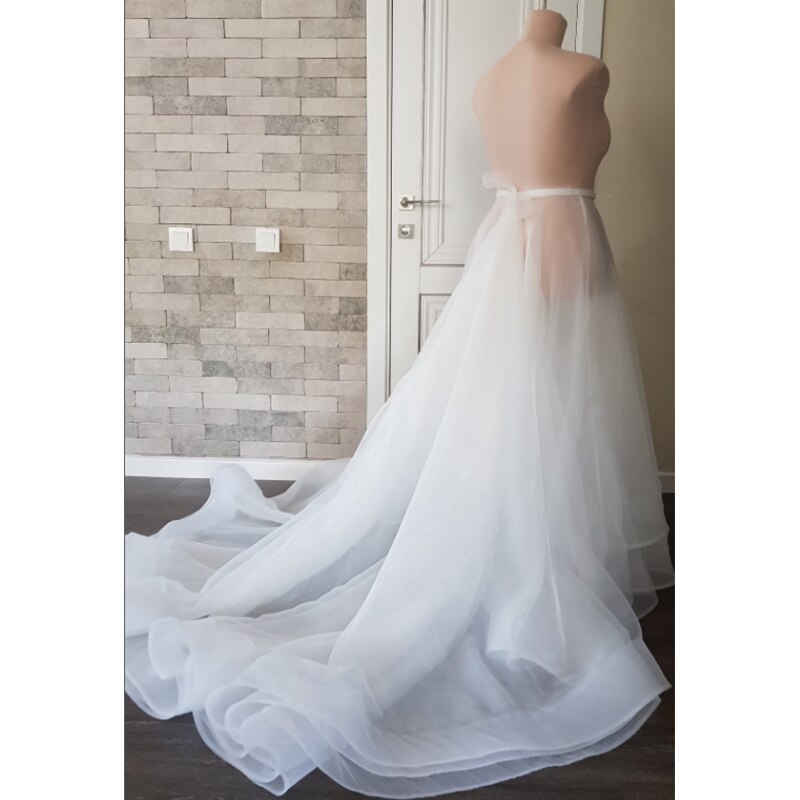 Organza Hochzeit Überrock Braut Trennt Rock Abnehmbare Hochzeit Zug Lange Tailing 3 Schichten Für Elegante Braut Zubehör