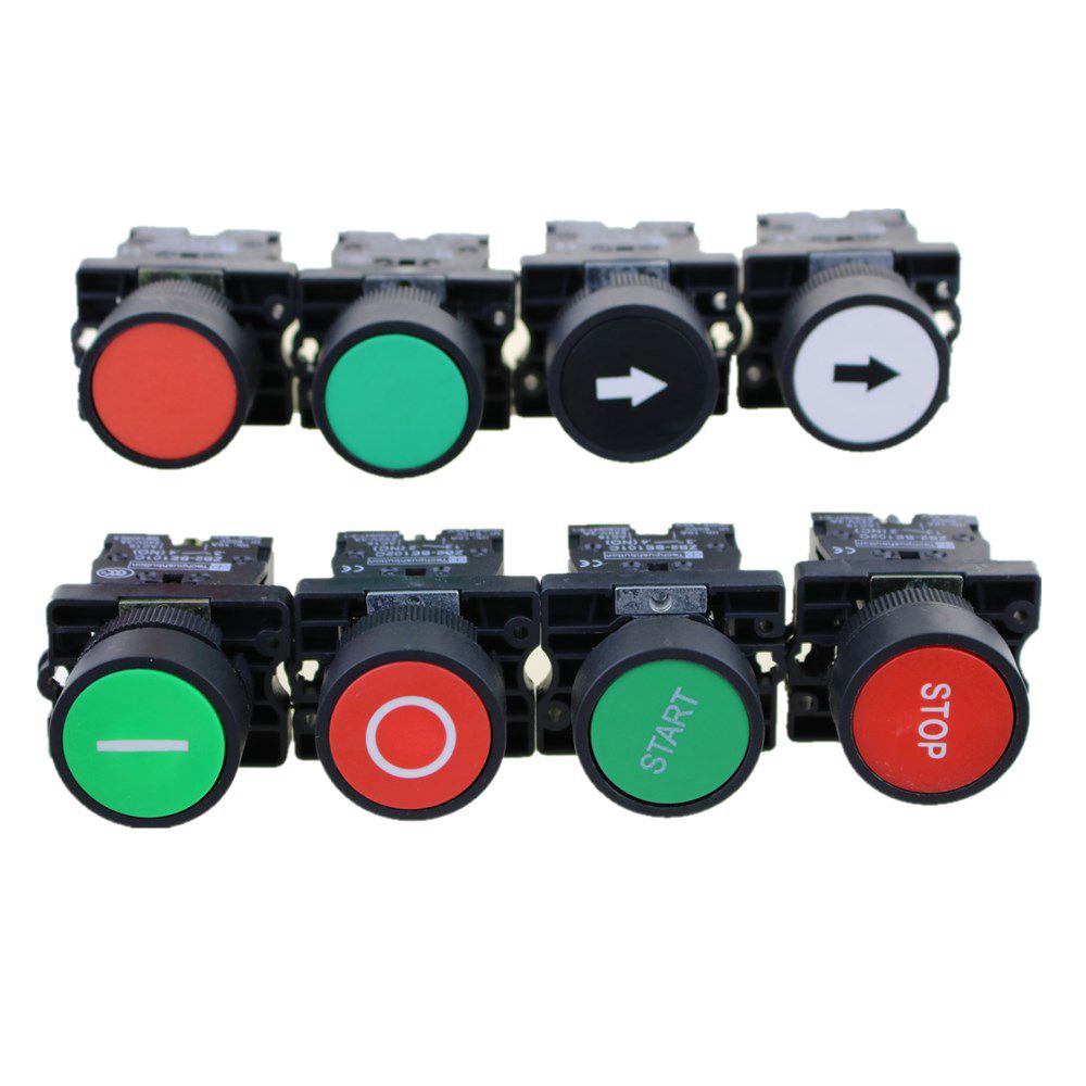 Self reset button switch 22mm start stop button with the arrow symbol XB2 flat touch switch button