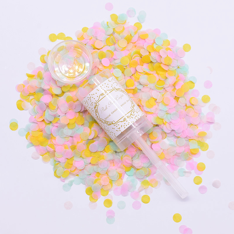 1Pcs Confetti Push Poppers Wedding Bridal Shower Mixed Push Pop Paper Confetti Baby Shower Unicorn Birthday Party Decorations: 5