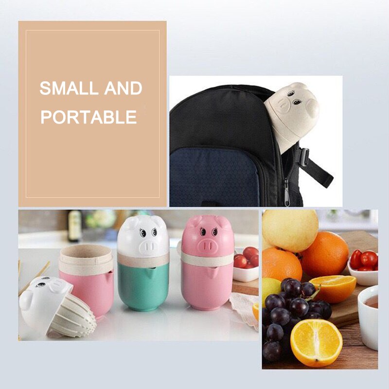 Mini Juicer Cute Pig Mini Manual Juicer Household Fruit Orange Citrus Juice Bottle Squeezer GQ