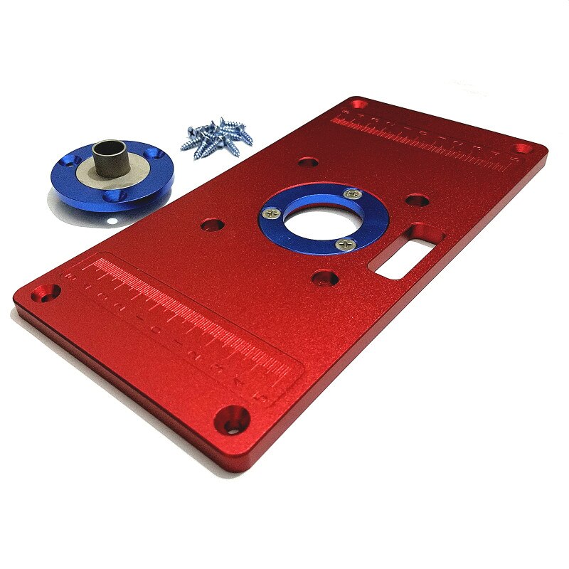 Universal Aluminum Router Table Insert Plate with 2Pcs Insert Ring for Woodworking Bench Tools Wood Router Table