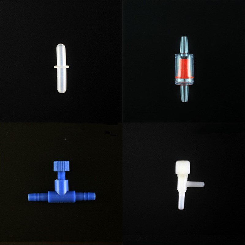 10pcs/lot Aquarium Accessories Fish Tank Air Pipe Tube Tee Air Valves Check Reflux Valve Switch Tap 4mm Diameter Hose Trachea