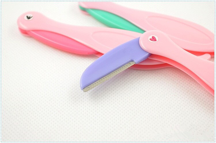 3 stks/partij Flamingo modellering threading mes Wenkbrauw Scheermes, Facial Hair Remover Wenkbrauw Trimmer