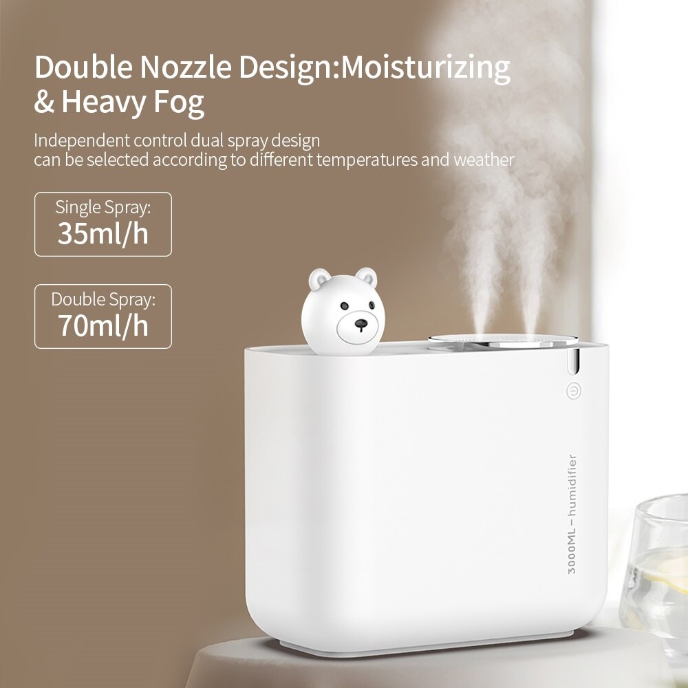 3000ml USB kaktus nawilżacz powietrza o dużej pojemności podwójna dysza ultradźwiękowy fajny Humidificador rozpylacz zapachów mgła producent Fogger