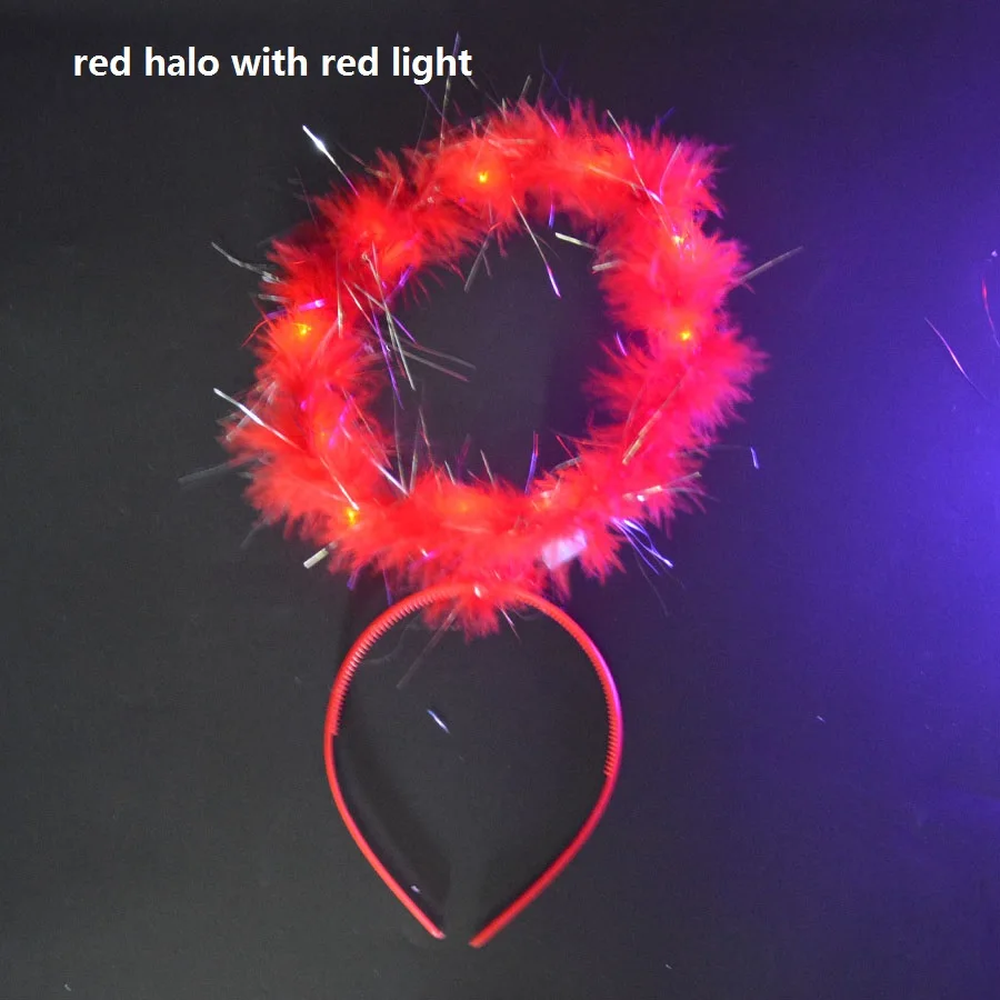 Home Light up Halo Headband Angel Wings Festive LED Glow Headband for Women and Girls Glow Party Supplies: light green