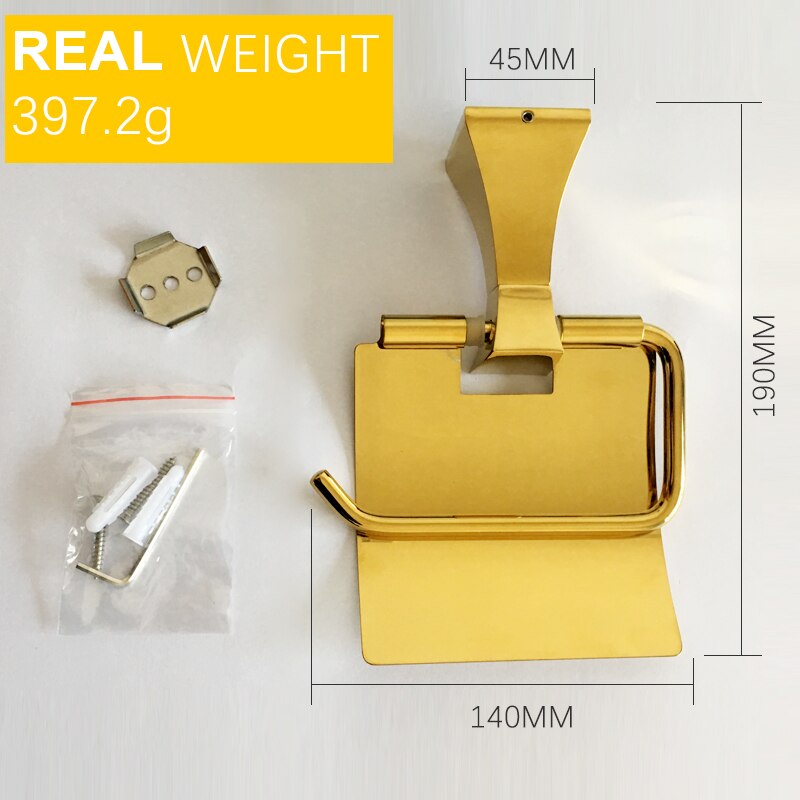 Toilet Paper Roll Holder Wall Mounted For WC Brass Gold Paper Holder Hook Copper Towel Rack Modern Bathroom Accessories AZ5101
