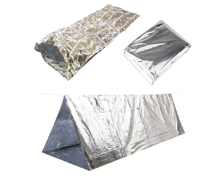Ulkona leirintäalusta katos teltta suojat tarp festivaalit ulkona kestävä hätäpakkaus 190 x 240 x 0.1cm hopea