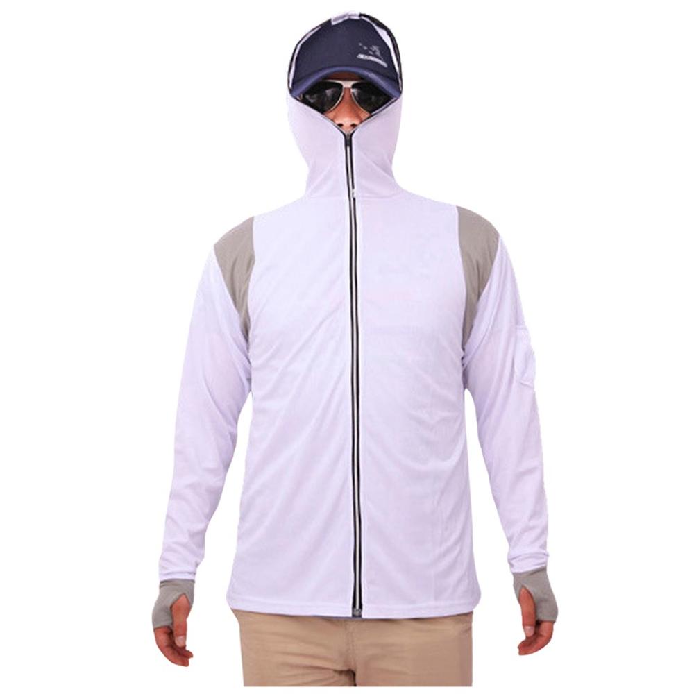 Herren Sport Sweatshirts Lange Ärmeln Spitzen Hoodie Sweatshirts Angeln Anzug Reißverschluss Bluse draussen Freizeit passen Spitzen Mantel: Weiß / M