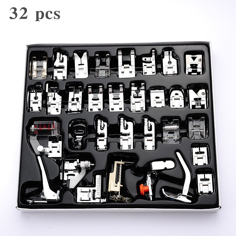 32/52/62/72 pcs Sewing Machine Supplies Presser Foot Feet for Sewing Machines Feet Kit Set With Box For Brother Singer Janome: 32 pcs