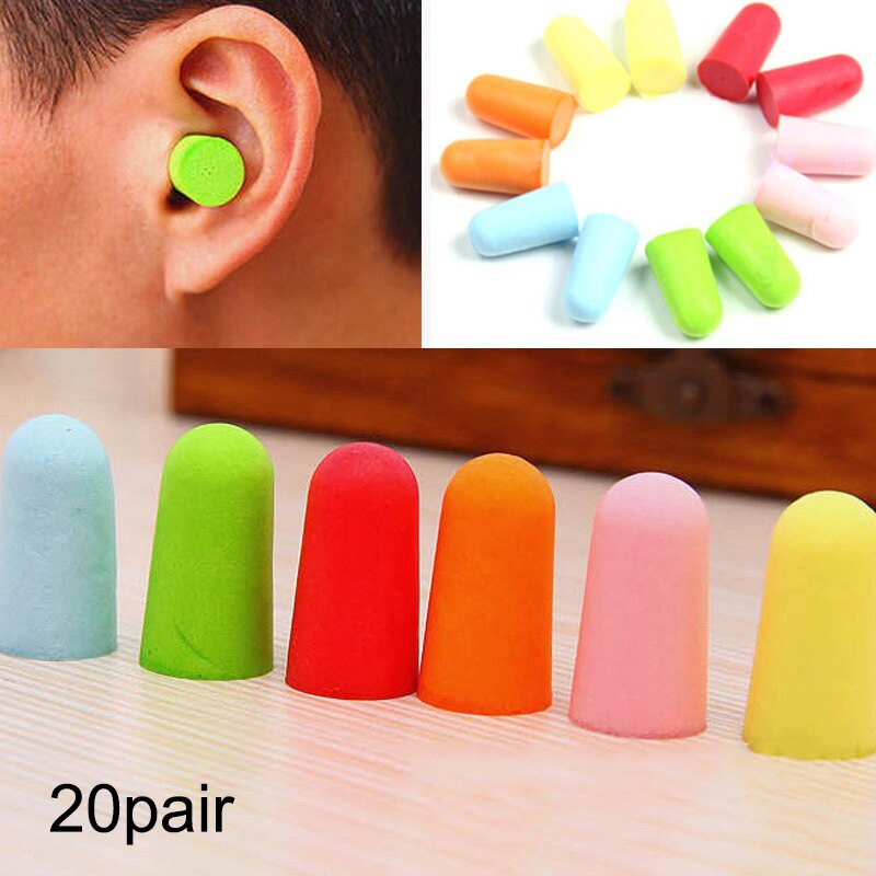 20 Pairs Soft Foam Earplug Sleep Study Travel Noise Reducer Ear Plug NShopping