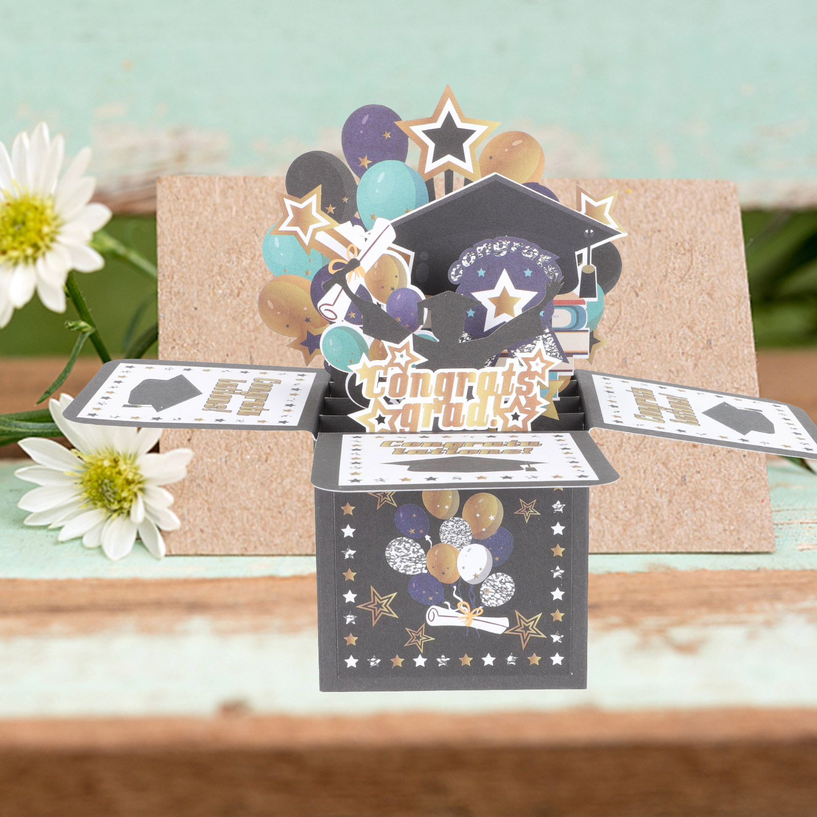 Graduation Themed 3D Greeting Graduation Boxed
